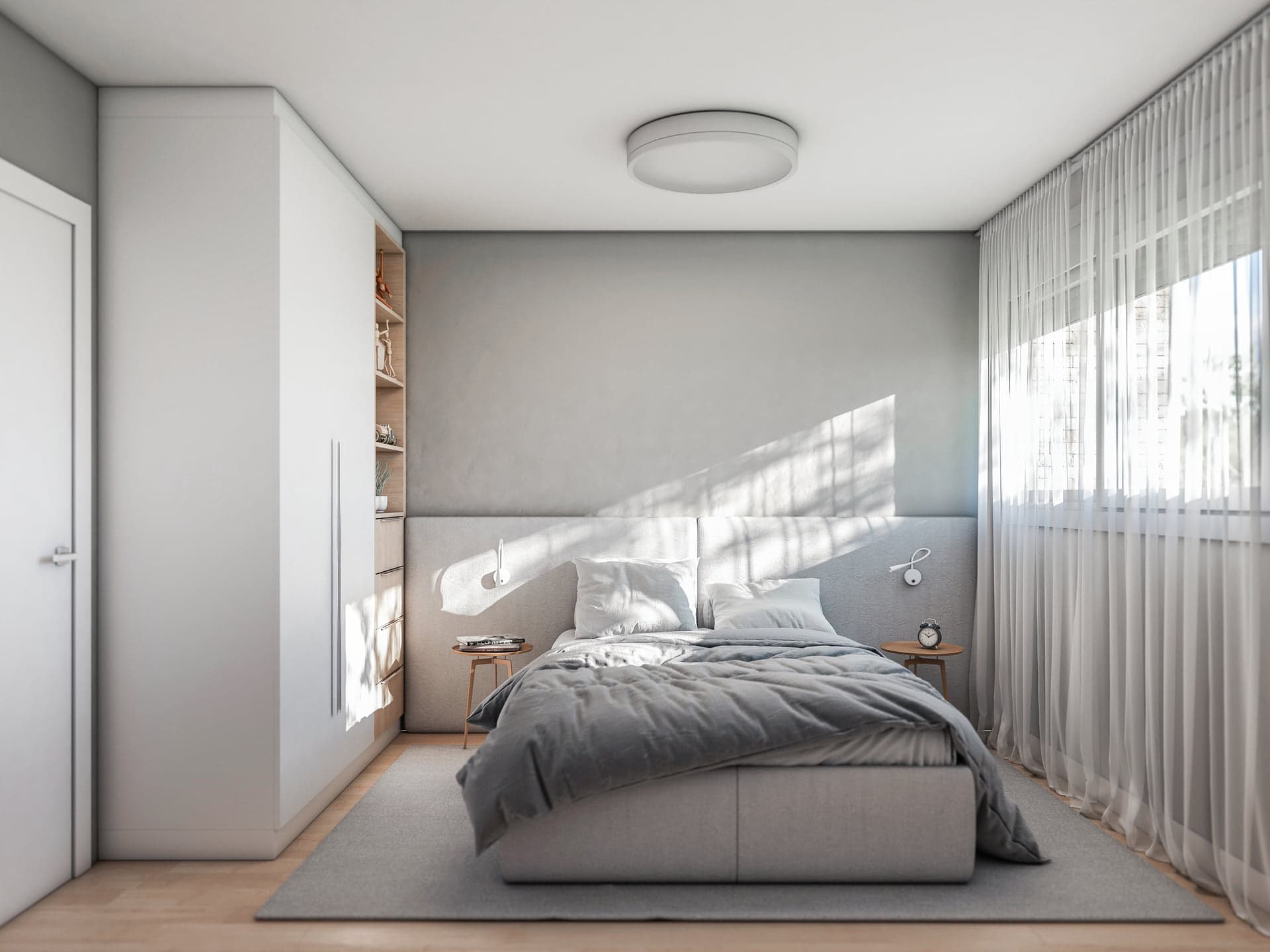 Render de um dormitório do Condomínio Évora